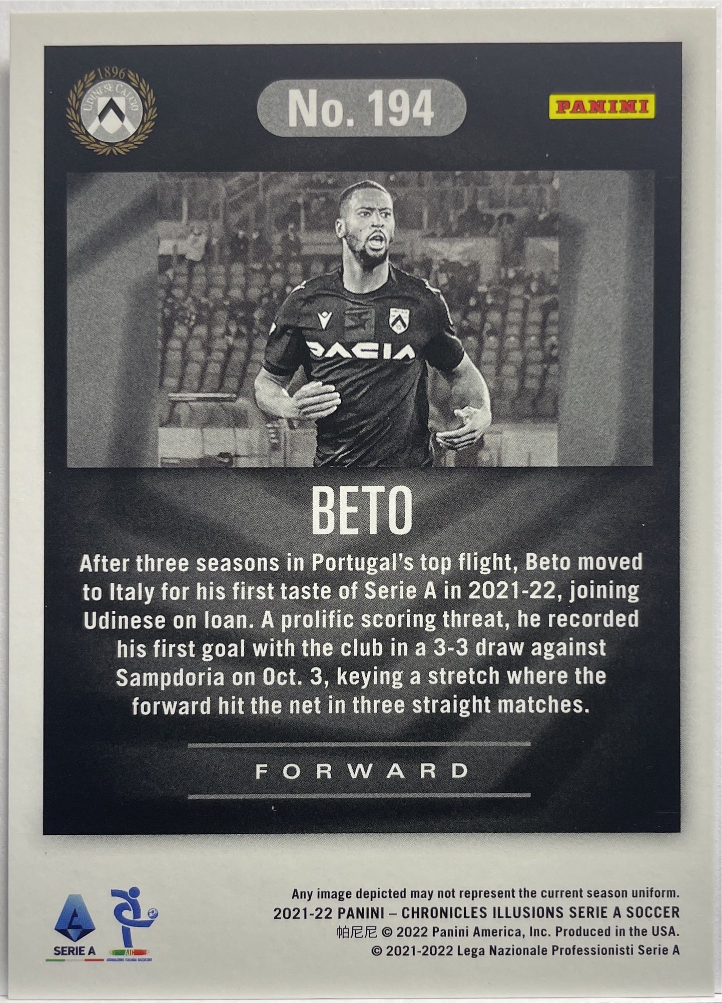 Beto 16/23 Rookie Forward Chronicles Illusions 2021/22