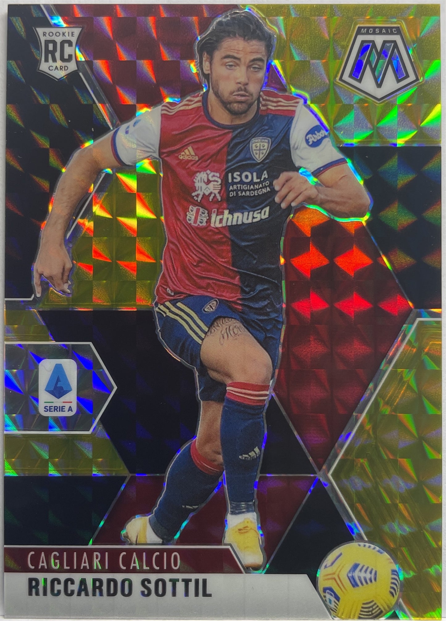 Riccardo Sottil 3/8 Rookie Gold/Black T-Mall Mosaic Serie A 2020/21