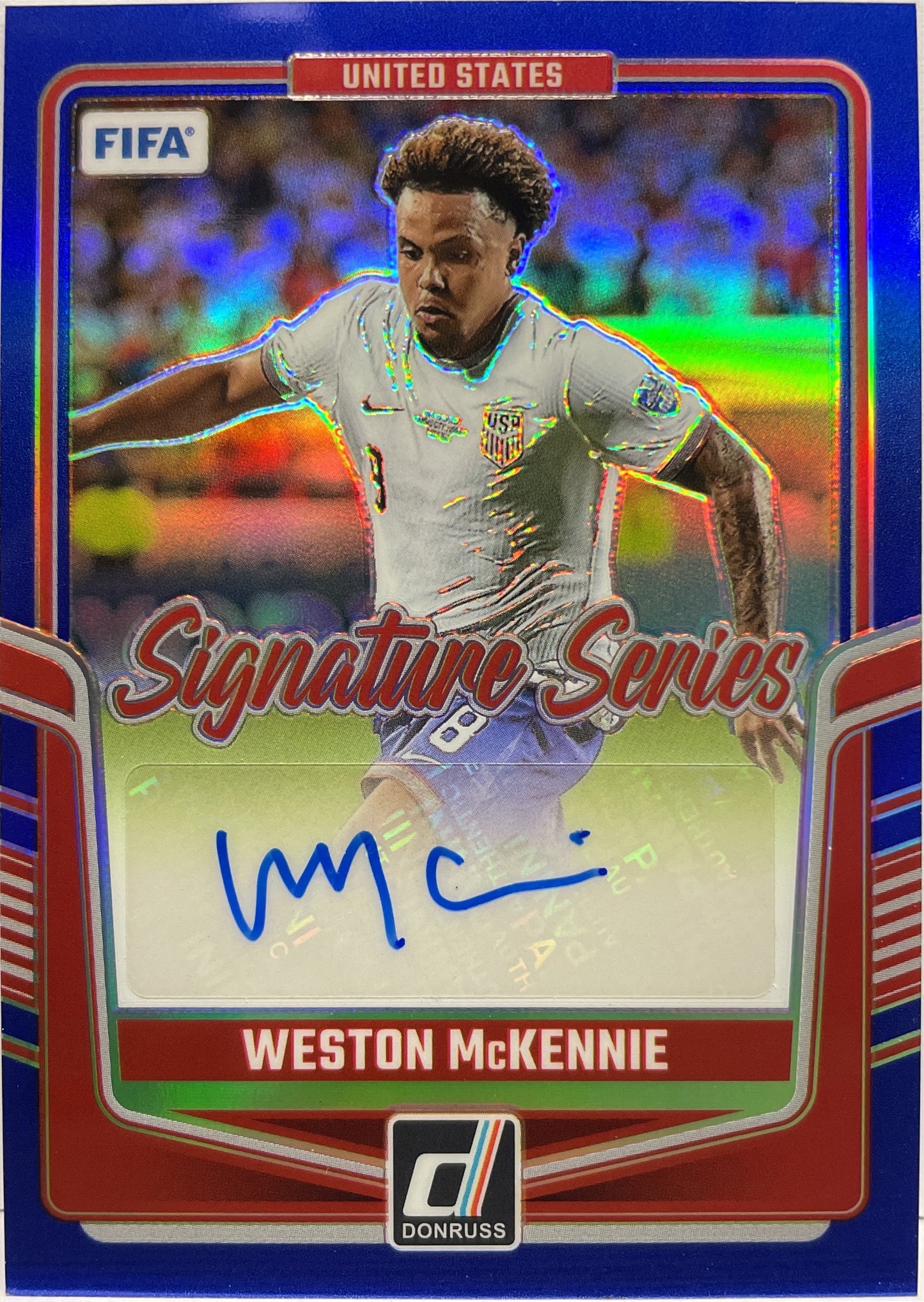 Weston McKennie 95/99 Autograph Signature Series Blue Donruss Fifa 2024/25