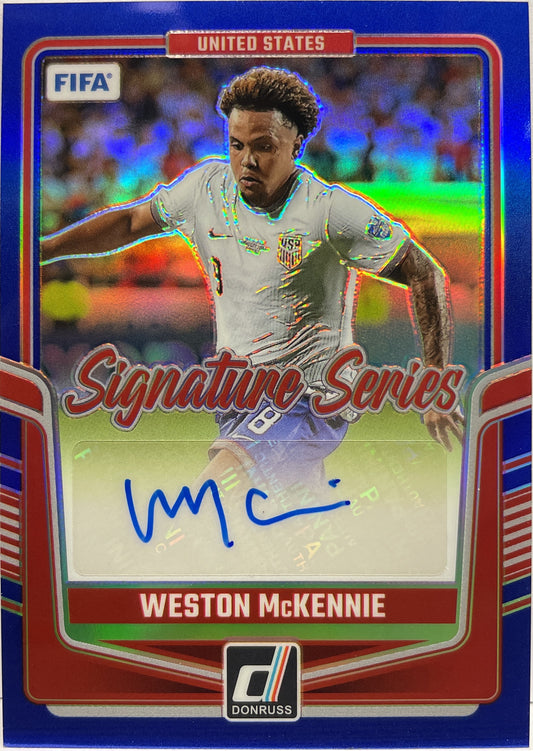 Weston McKennie 95/99 Autograph Signature Series Blue Donruss Fifa 2024/25