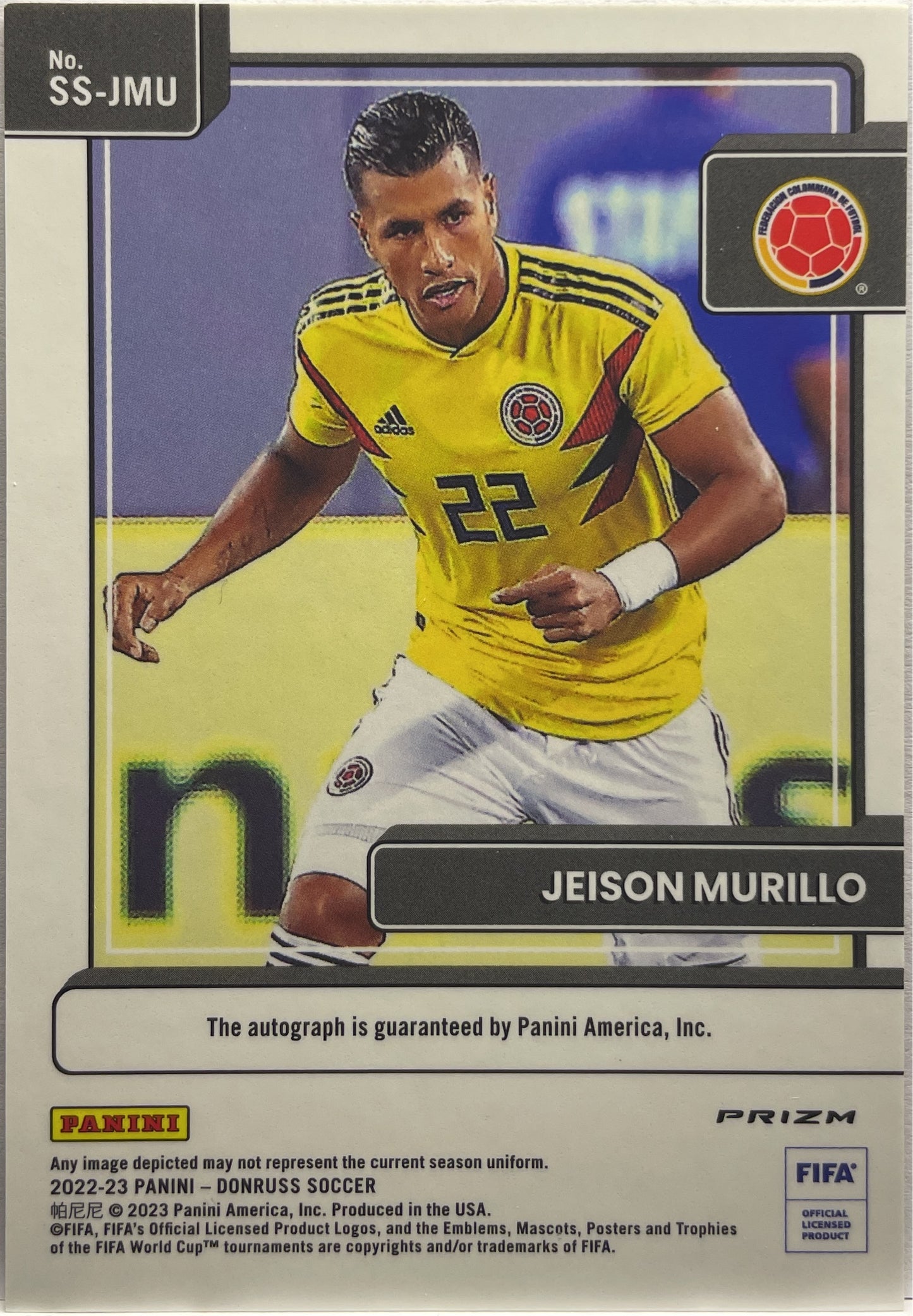 Jeison Murillo Autograph Orange Donruss Fifa 2022/23