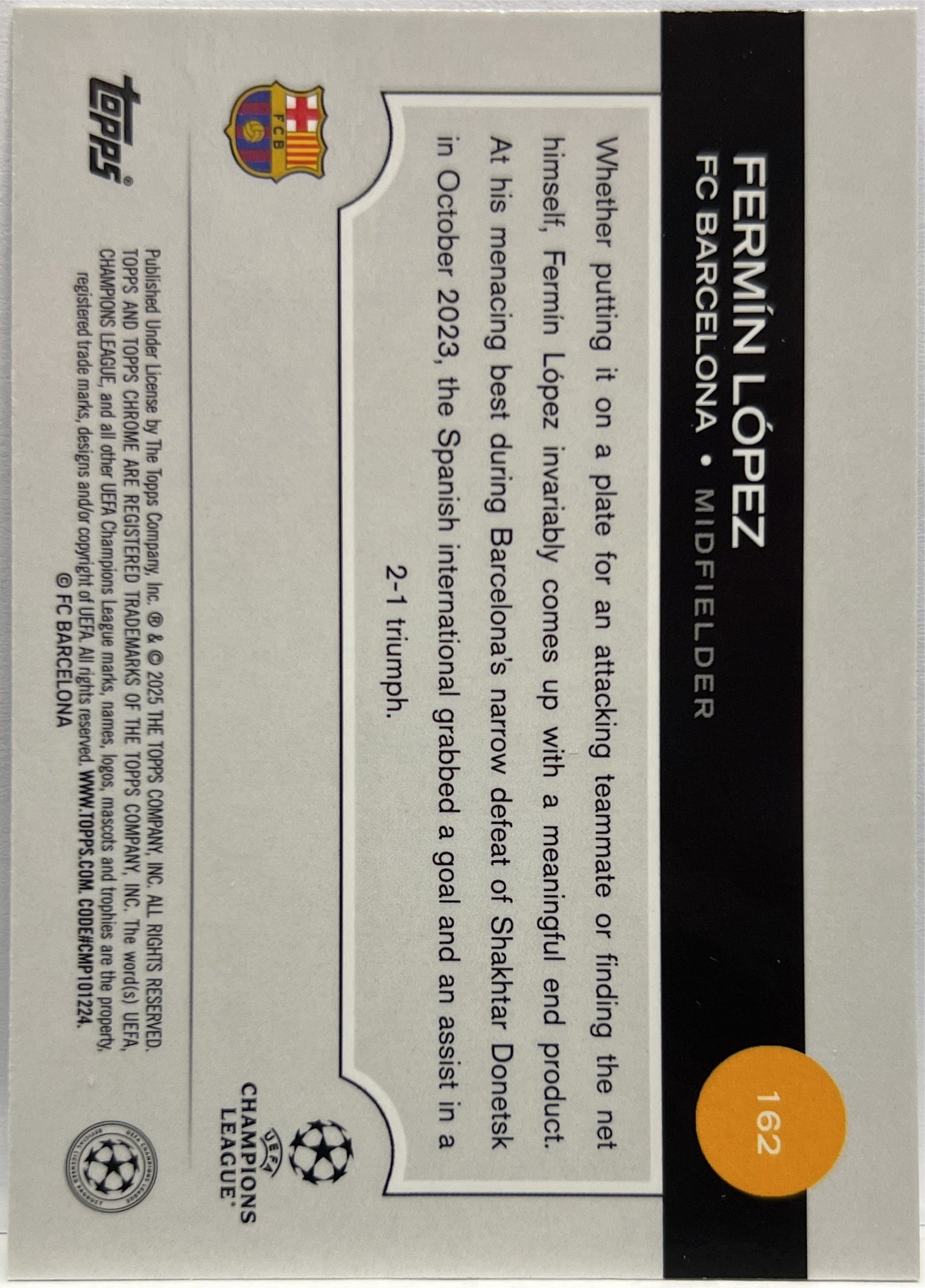 Fermin Lopez 100/150 Future Stars All Star Rookie Blue Topps Chrome UCC 2024/25