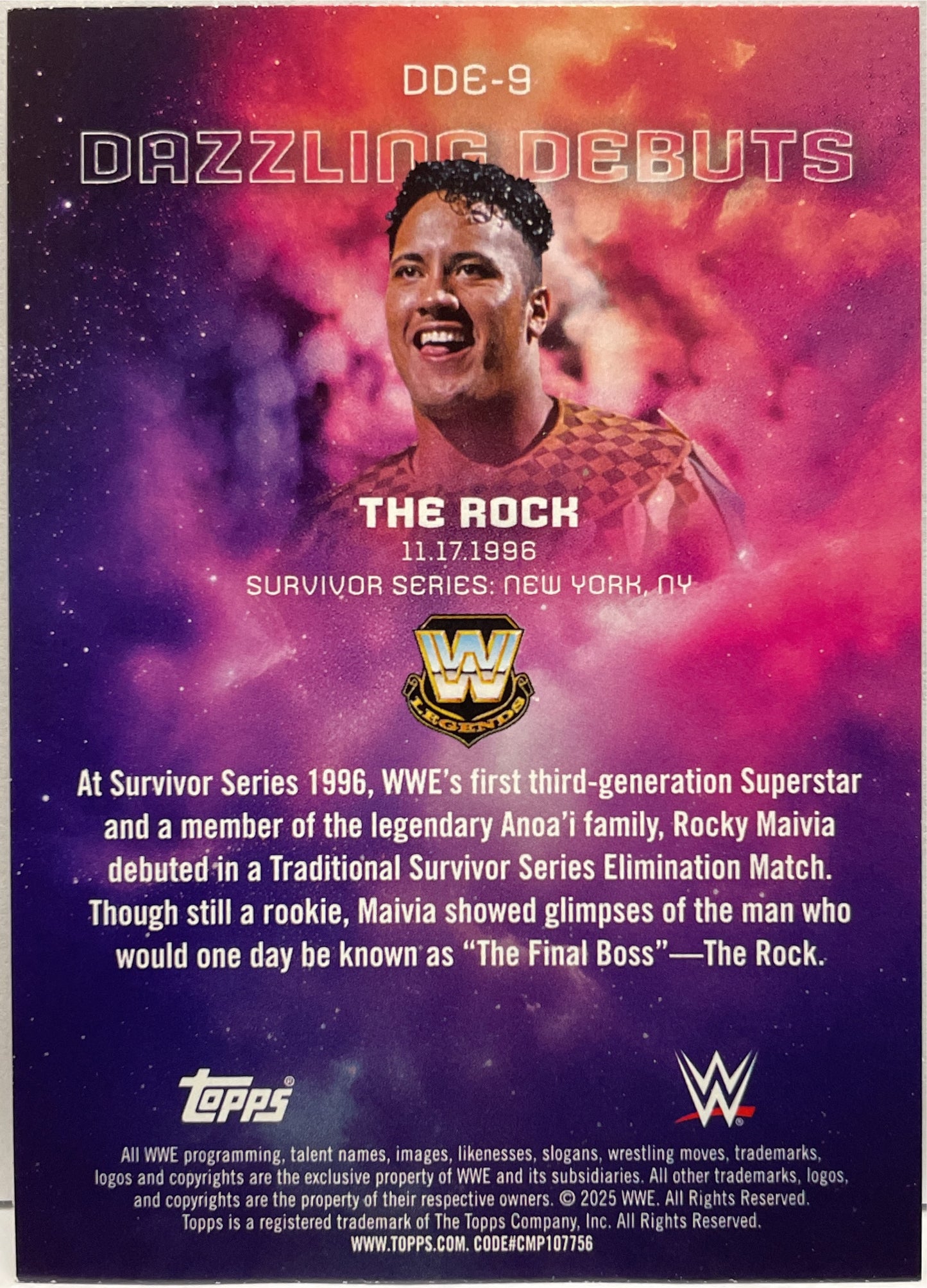 The Rock Dazzling Debuts Topps Universe WWE 2025