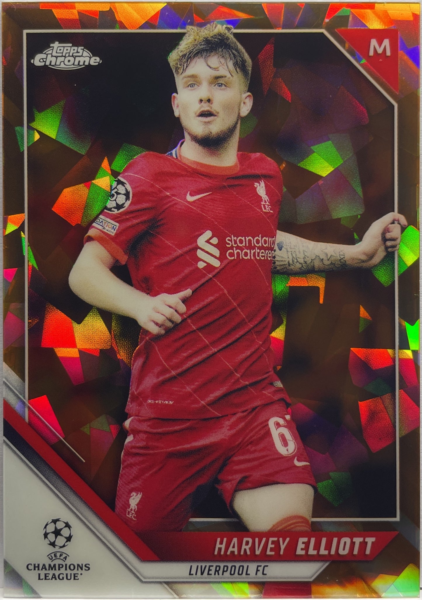 Harvey Elliott 22/50 Gold Topps Chrome UCL 2020/21