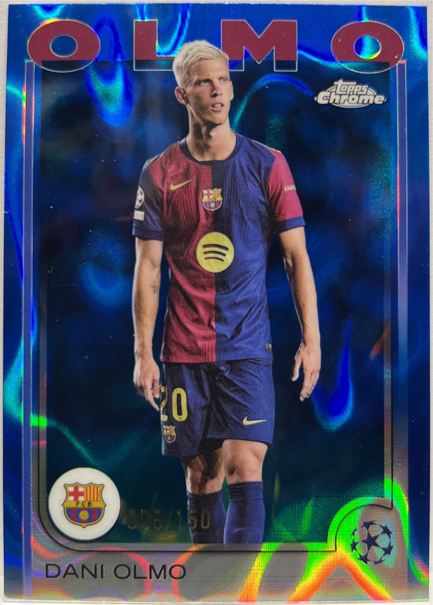 Dani Olmo 6/150 Blue Lava Topps Chrome UCC 2024/25