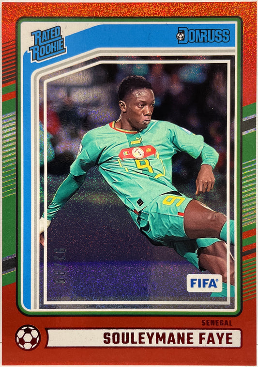 Souleymane Faye 92/99 Rated Rookie Red Donruss Fifa 2024/25
