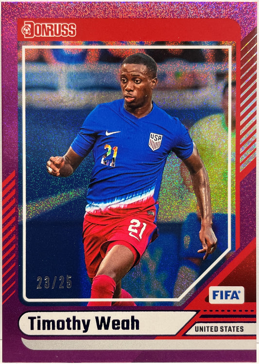 Timothy Weah 25/25 Purple Donruss Fifa 2024/25