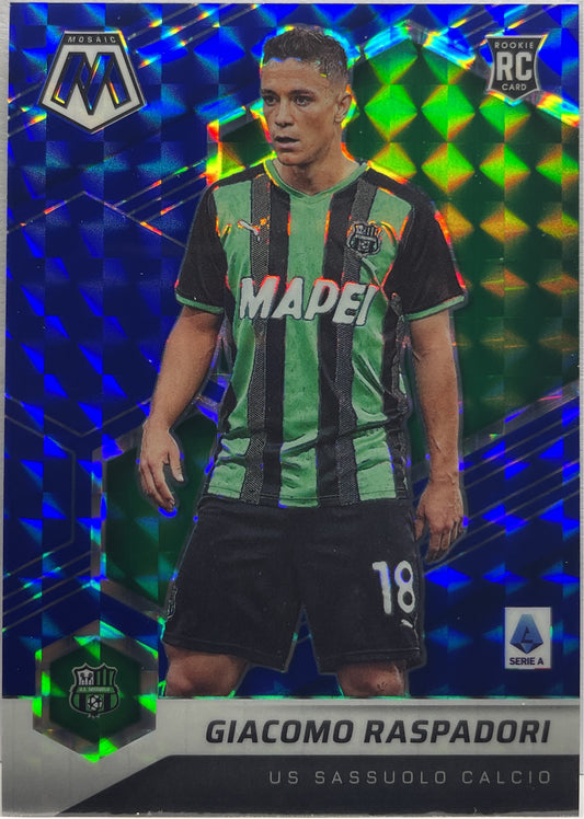 Giacomo Raspadori 65/99 Rookie Blue Mosaic Serie A 2021/22