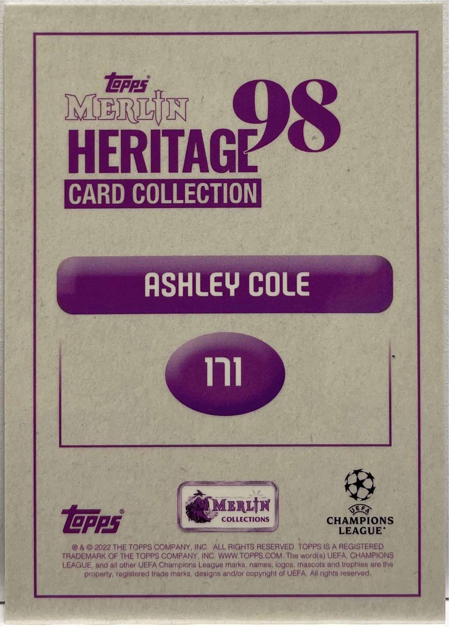 Ashley Cole 83/99 Topps Merlin Heritage 98 2021/22