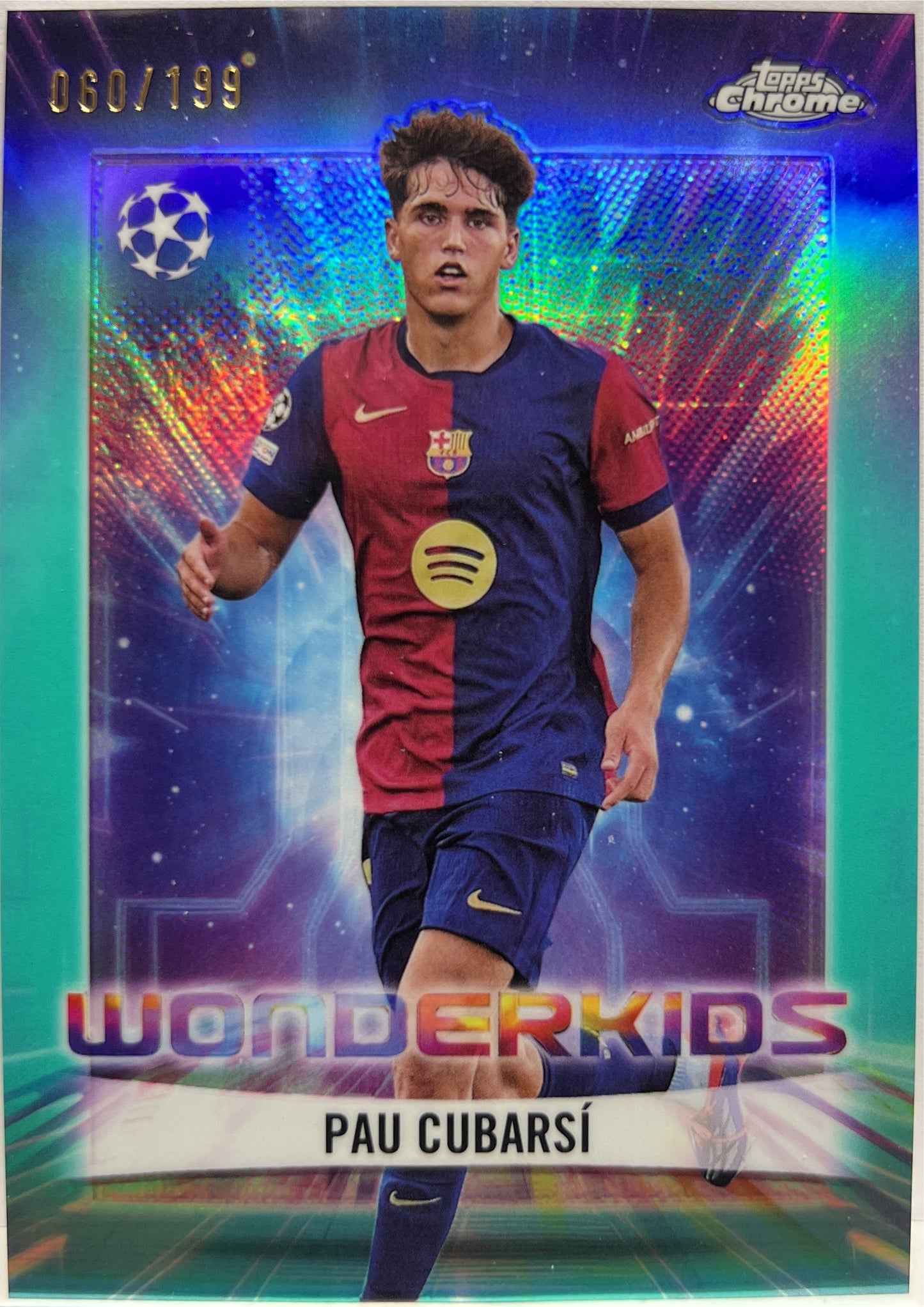 Pau Cubaesi 60/199 Wonderkids Aqua Topps Chrome UCC 2024/25