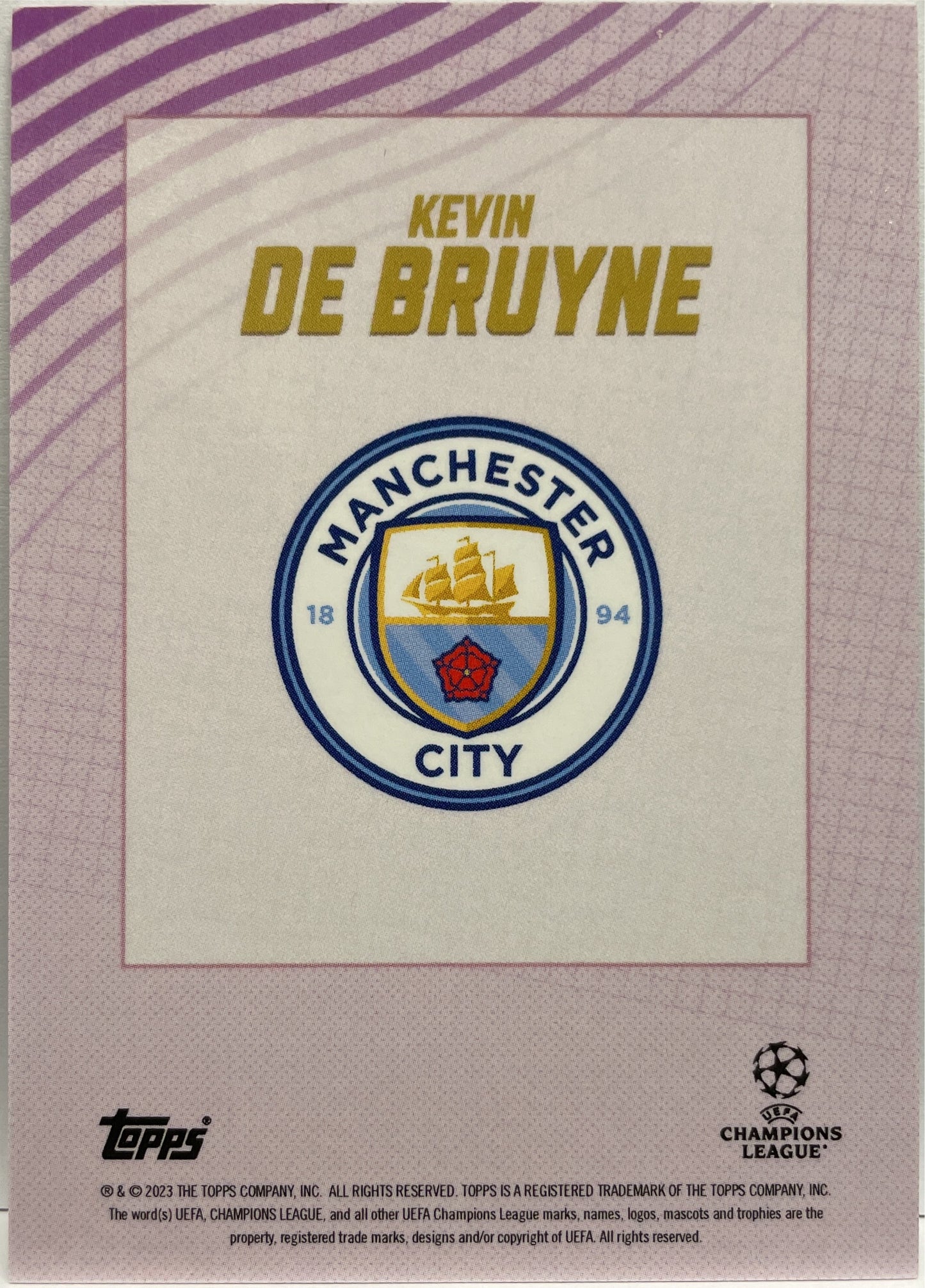 Kevin De Bruyne 20/25 Topps Gold 2022/23