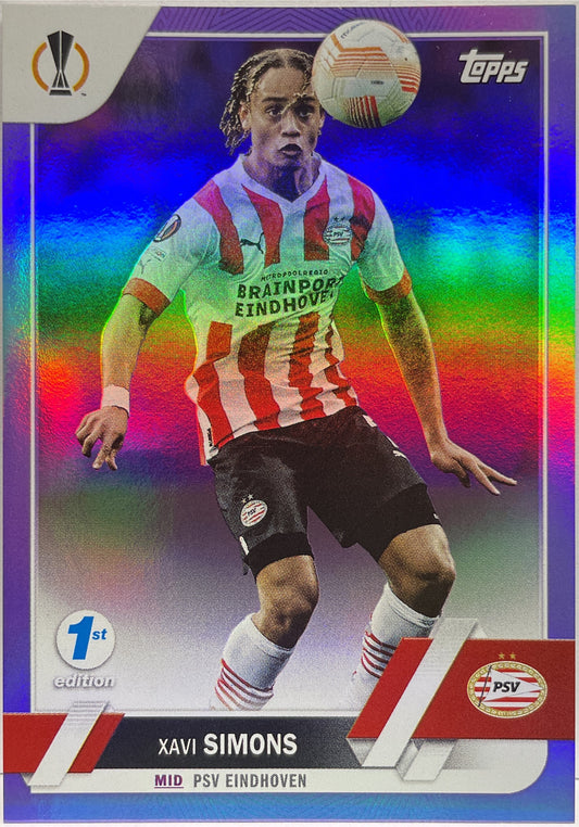 Xavi Simons 22/30 Purple Topps UCC 1ST Edition 2022/23