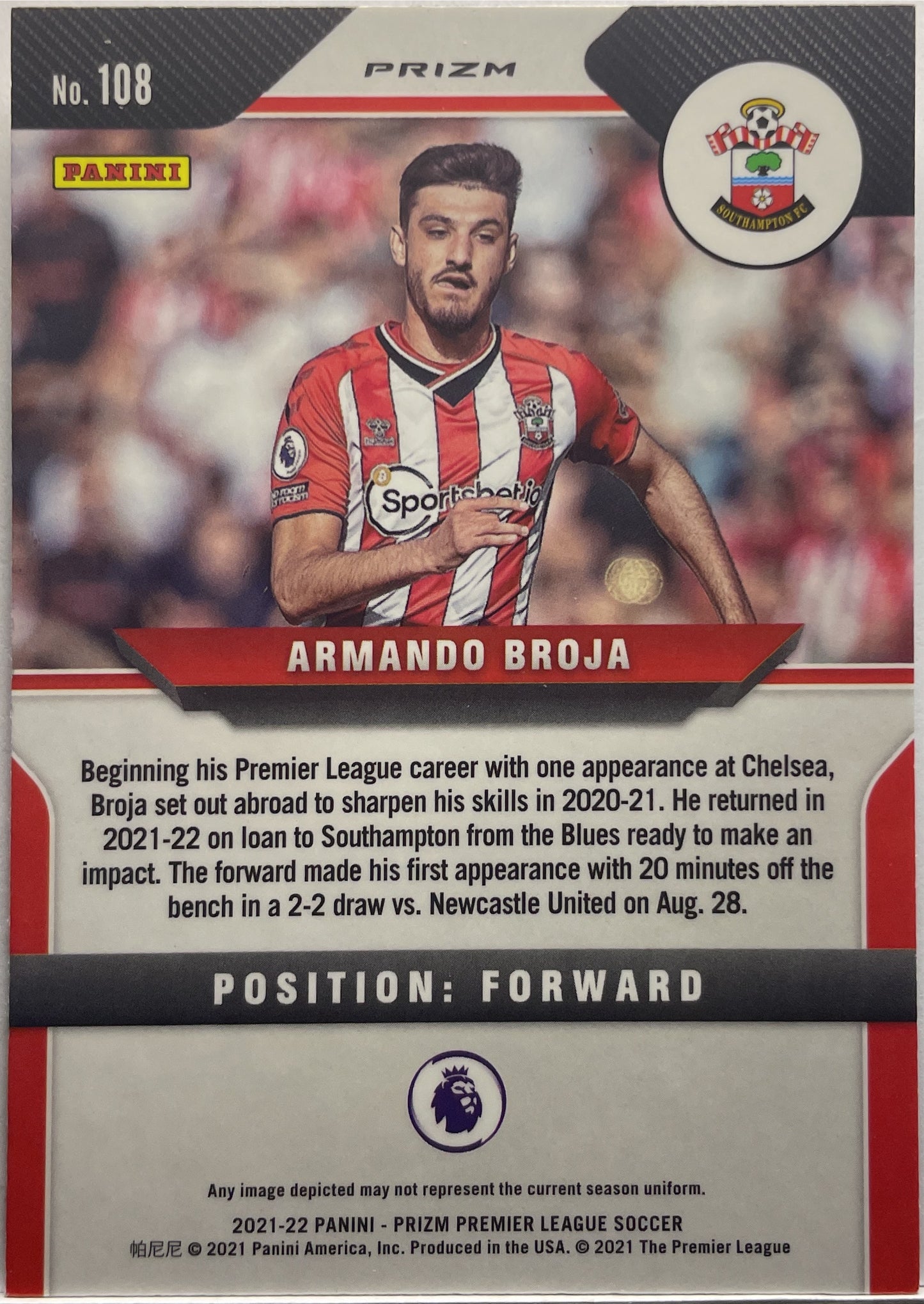 Armando Broja Rookie Silver Prizm Premier League 2021/22