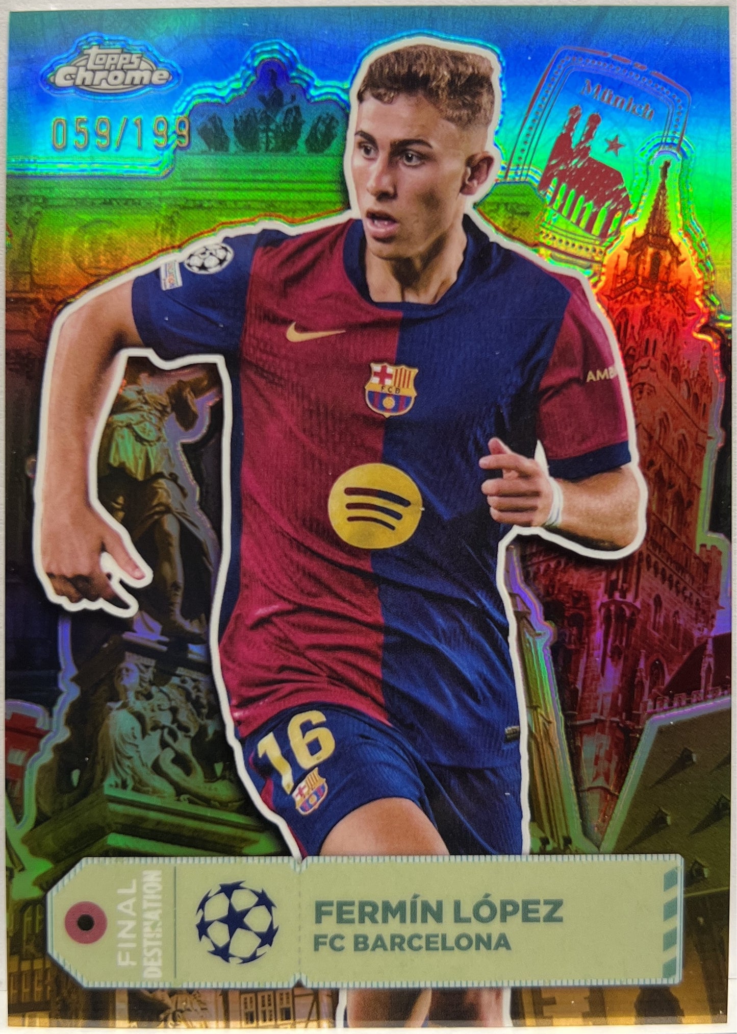 Fermin Lopez 59/199 Final Destination Aqua Topps Chrome UCC 2024/25