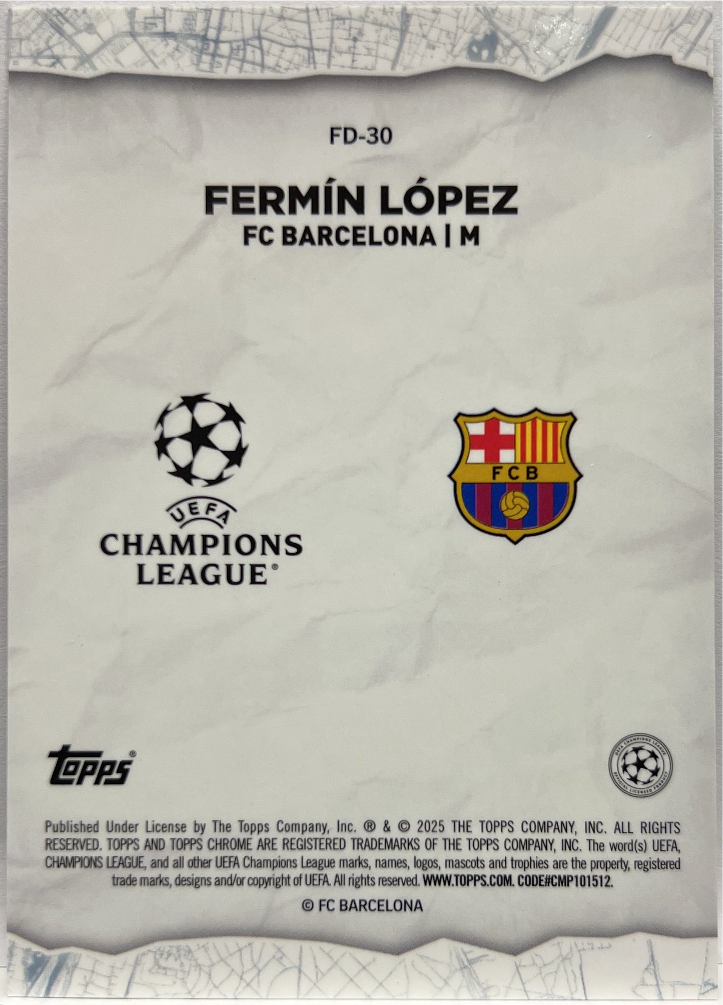 Fermin Lopez 59/199 Final Destination Aqua Topps Chrome UCC 2024/25