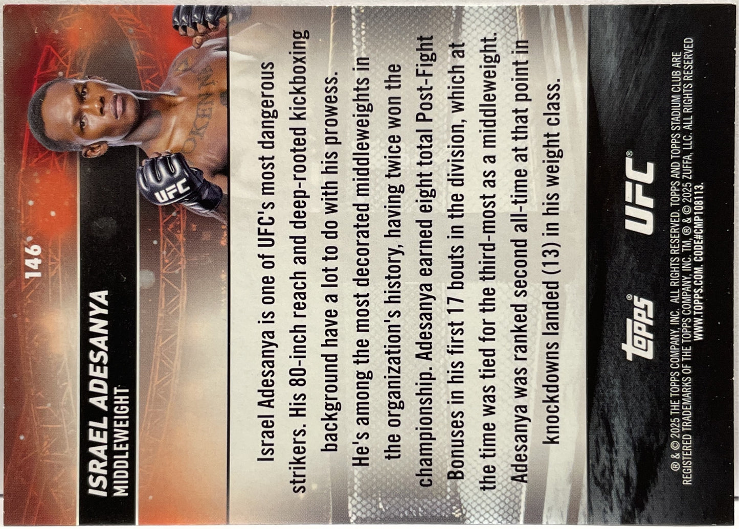 Mancolista-Red Foil-Topps Stadium UFC 2025 Parte 2 (101-200)