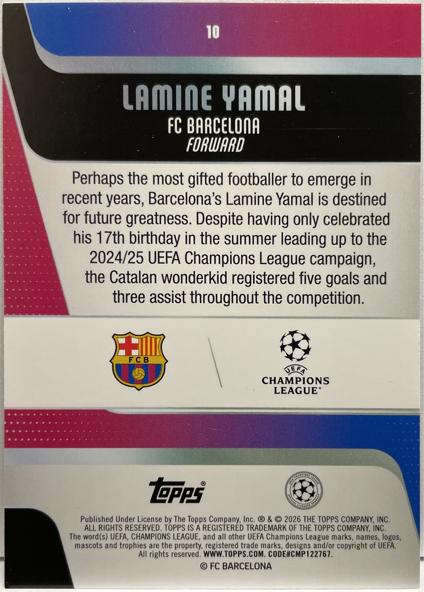 Lamine Yamal Team Of The Season Topps UCC 2025/26