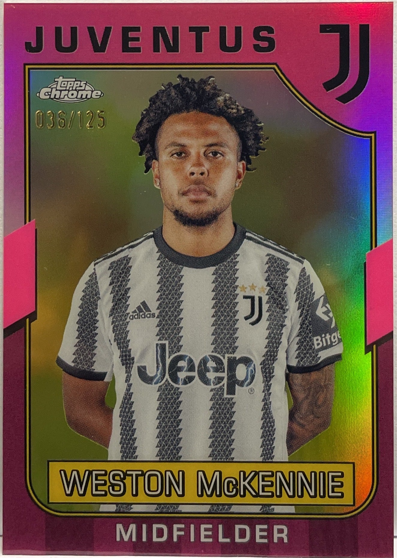 Weston McKennie 36/125 Pink Topps Chrome Juventus 2022/23