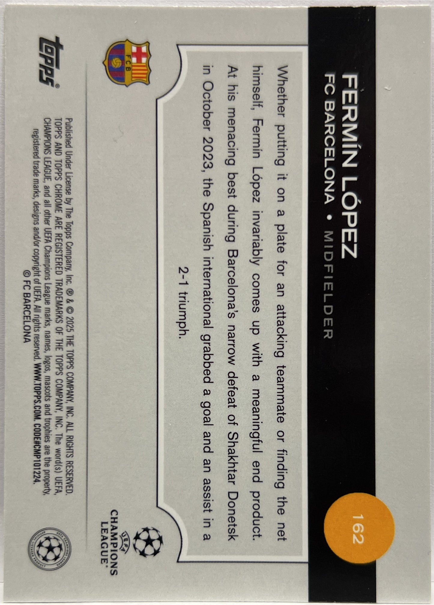 Fermin Lopez 116/175 Future Stars All Star Rookie Neon Pink RayWave Topps Chrome UCC 2024/25