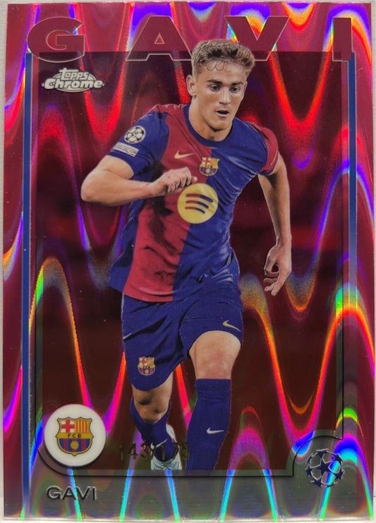 Gavi 143/175 Neon Pink RayWave Topps Chrome UCC 2024/25