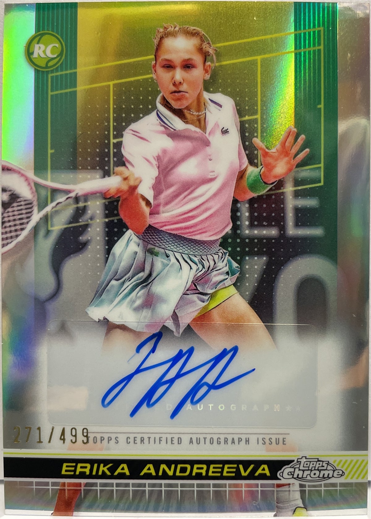 Erika Andreeva 271/499 Rookie Autograph Topps Chrome Tennis 2024