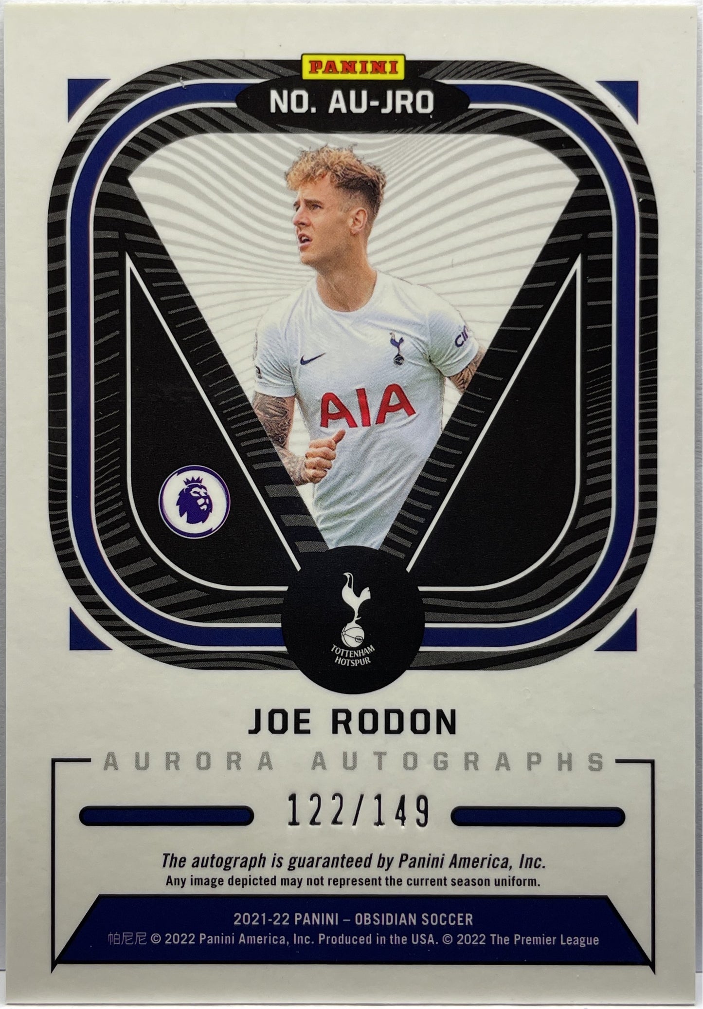 Joe Rodon 122/149 Rookie Autograph Aurora Obsidian 2021/22