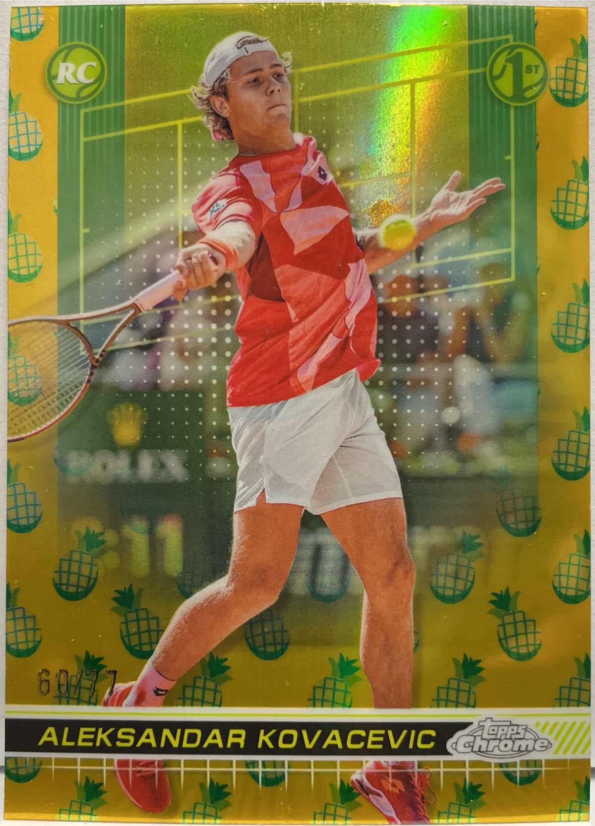 Aleksandar Kovacevic 60/77 Rookie 1ST Pineapple Topps Chrome Tennis 2024