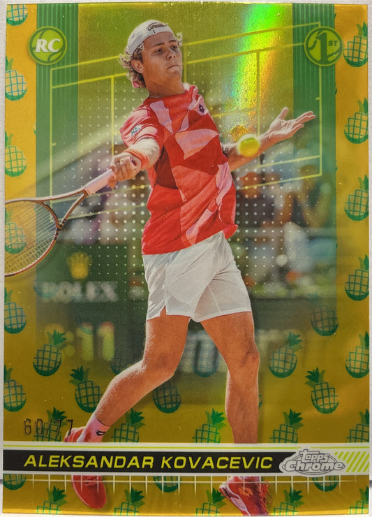 Aleksandar Kovacevic 60/77 Rookie 1ST Pineapple Topps Chrome Tennis 2024