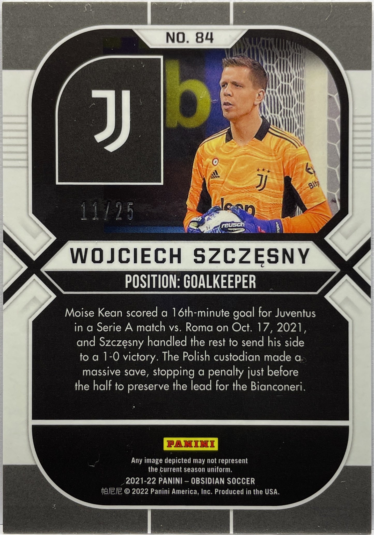 Wojciech Szczesny 11/25 Orange Obsidian 2021/22