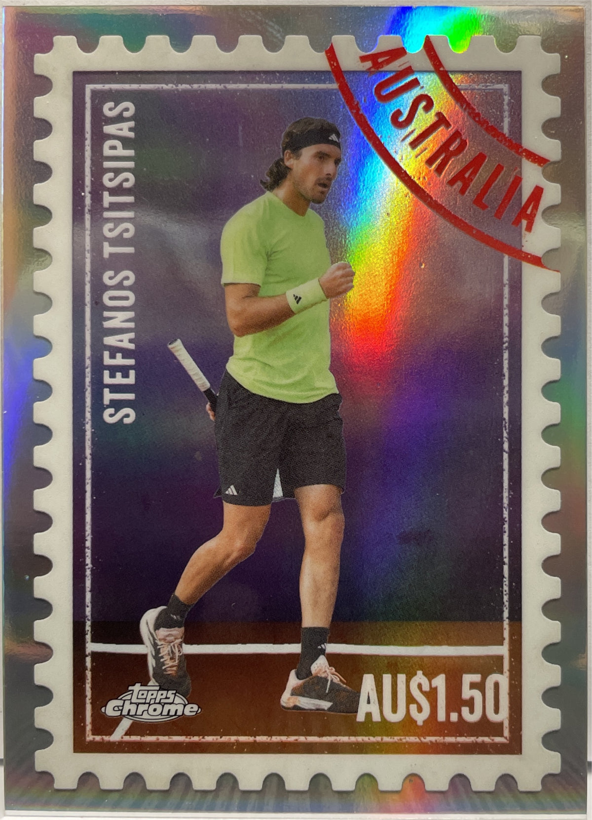 Stefanos Tsitsipas International Postage SP Topps Chrome Tennis 2025
