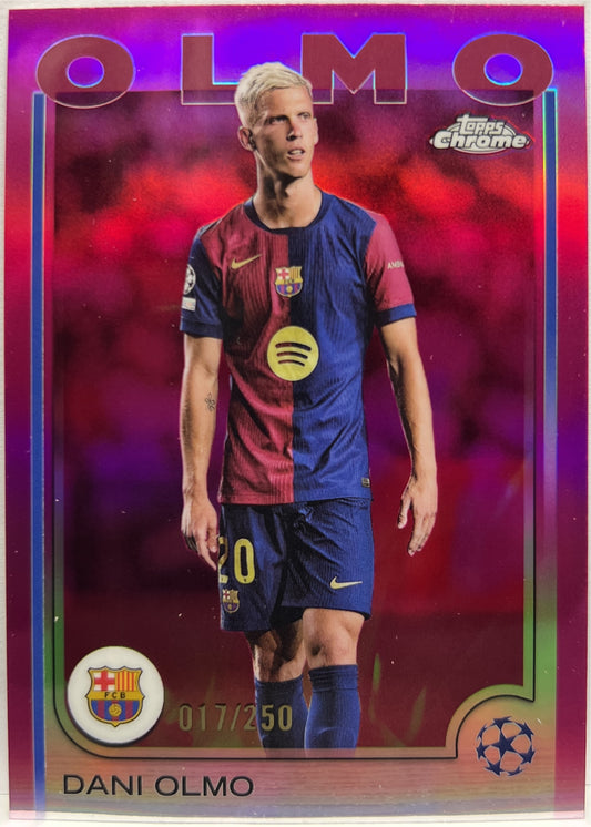 Dani Olmo 17/250 Pink Topps Chrome UCC 2024/25