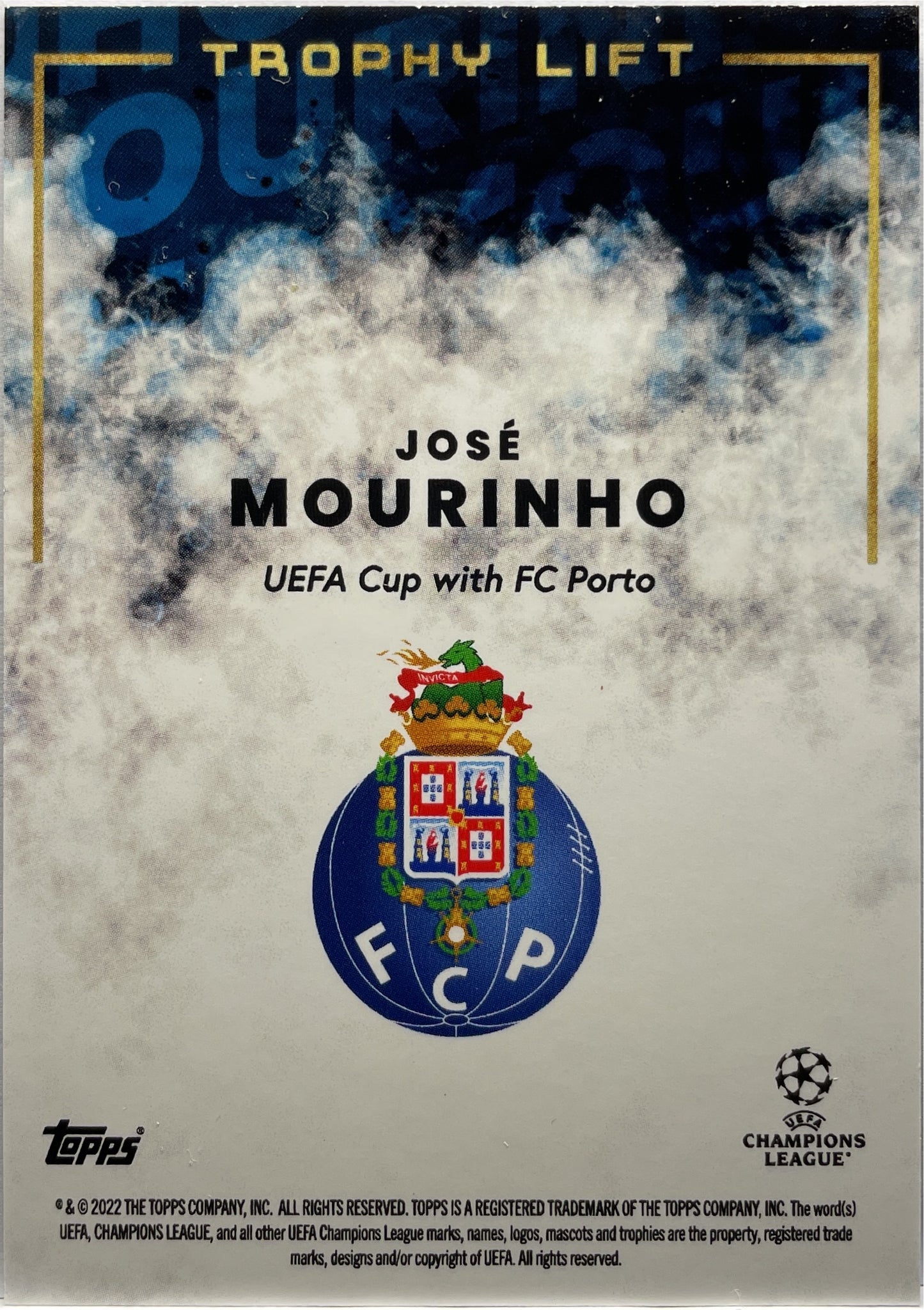 Jose Mourinho 22/49 Autograph Trophy Lift Topps Jose Mourinho Platinum Curated Set 2022