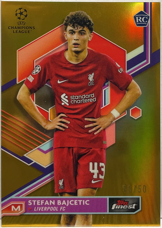 Stefan Bajcetic 31/50 Rookie Gold Topps Finest UCC 2022/23