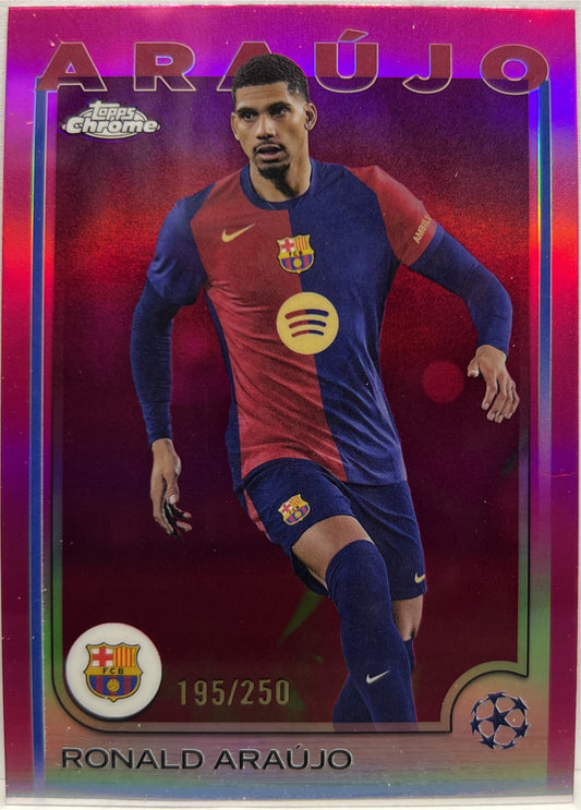 Ronald Araujo 195/250 Pink Topps Chrome UCC 2024/25