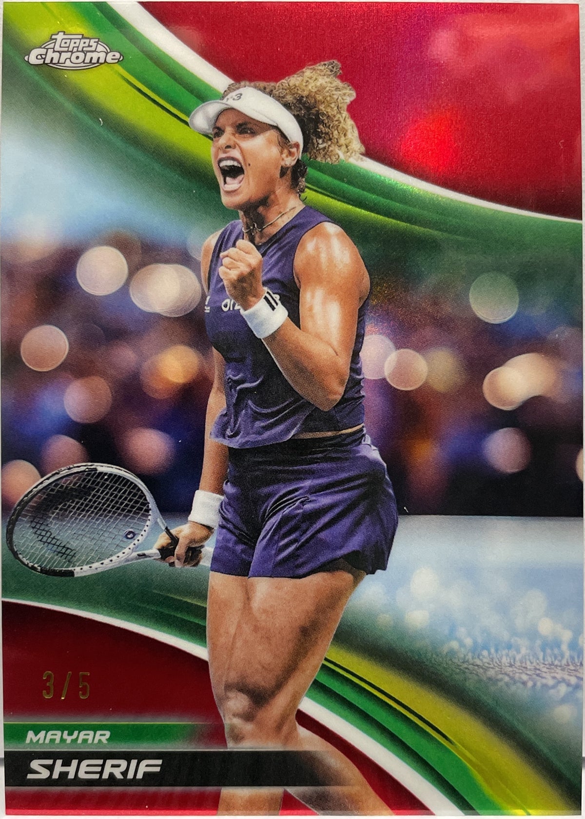 Mayar Sherif 3/5 Red Topps Chrome Tennis 2025