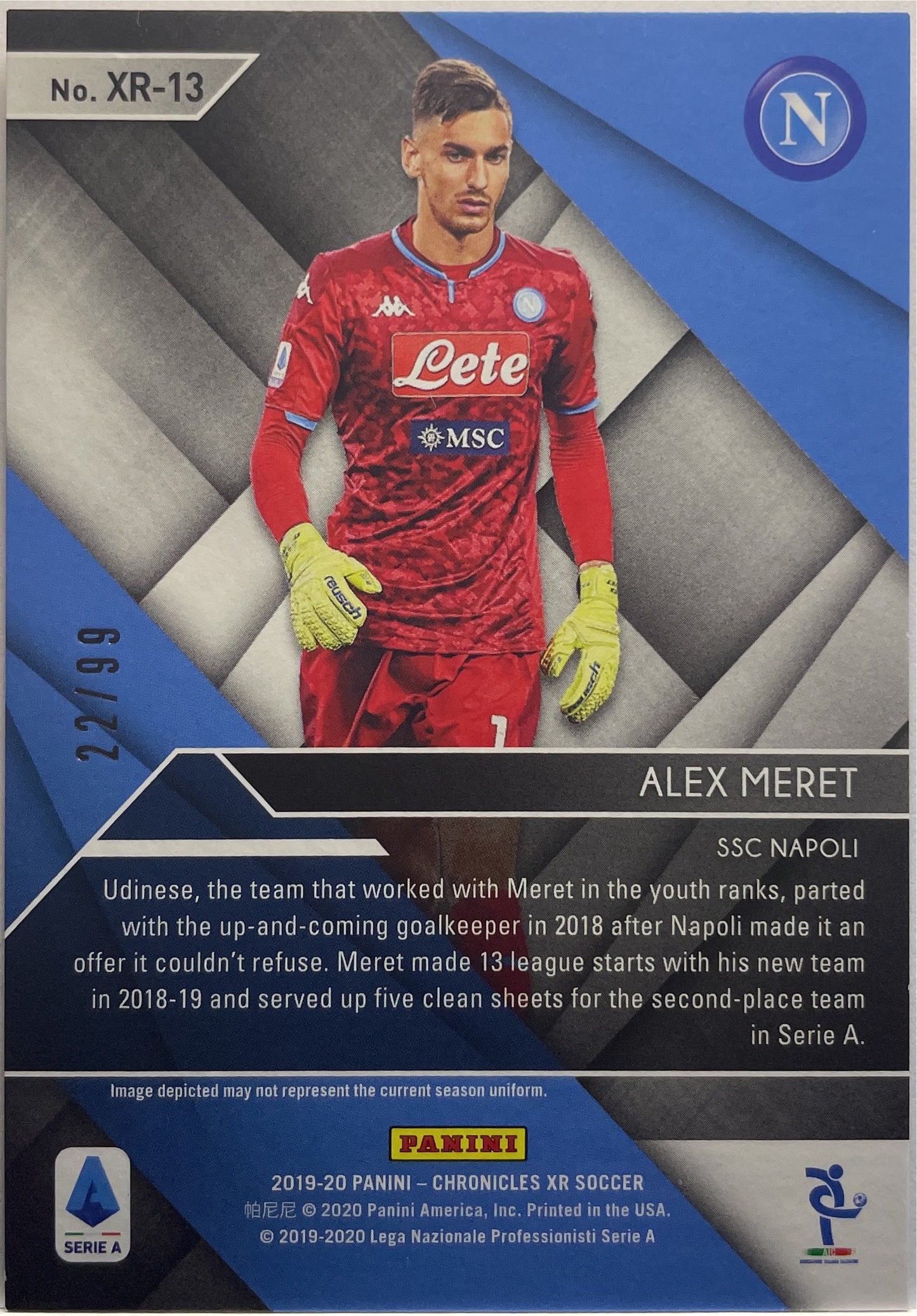 Alex Meret 22/99 Rookie XR Chronicles 2019/20