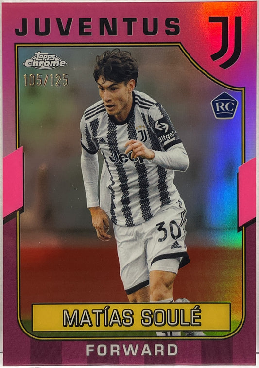 Matias Soule 105/125 Rookie Pink Topps Chrome Juventus 2022/23