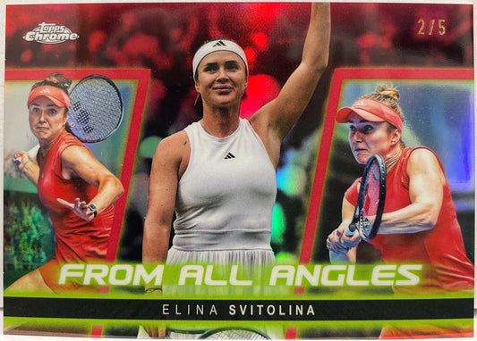 Elina Svitolina 2/5 From All Angles Red Topps Chrome Tennis 2025