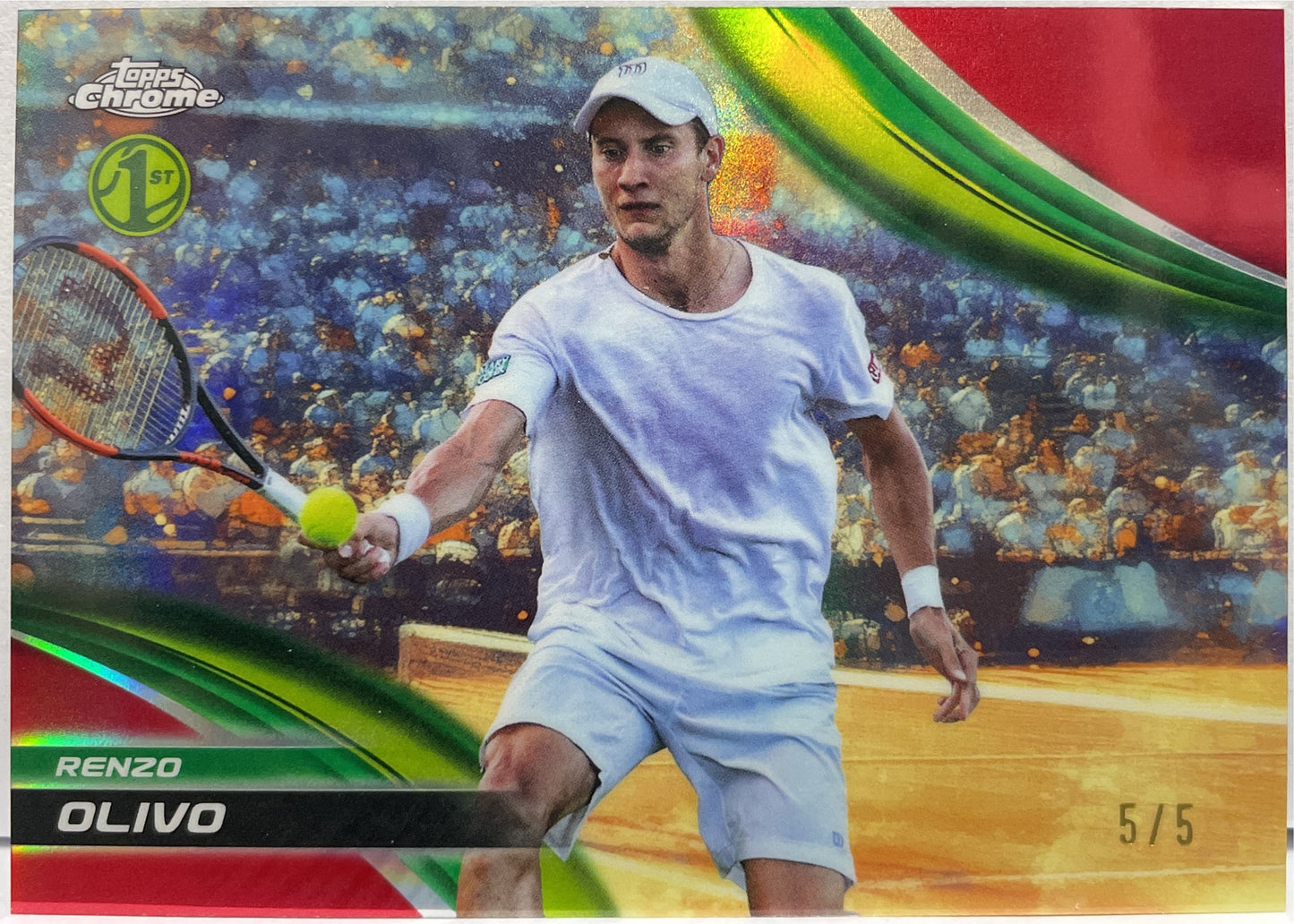 Renzo Olivo 5/5 1ST Red Topps Chrome Tennis 2025