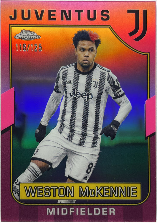 Weston McKennie 116/125 Pink Topps Chrome Juventus 2022/23