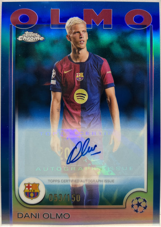 Dani Olmo 53/150 Autograph Blue Topps Chrome UCC 2024/25