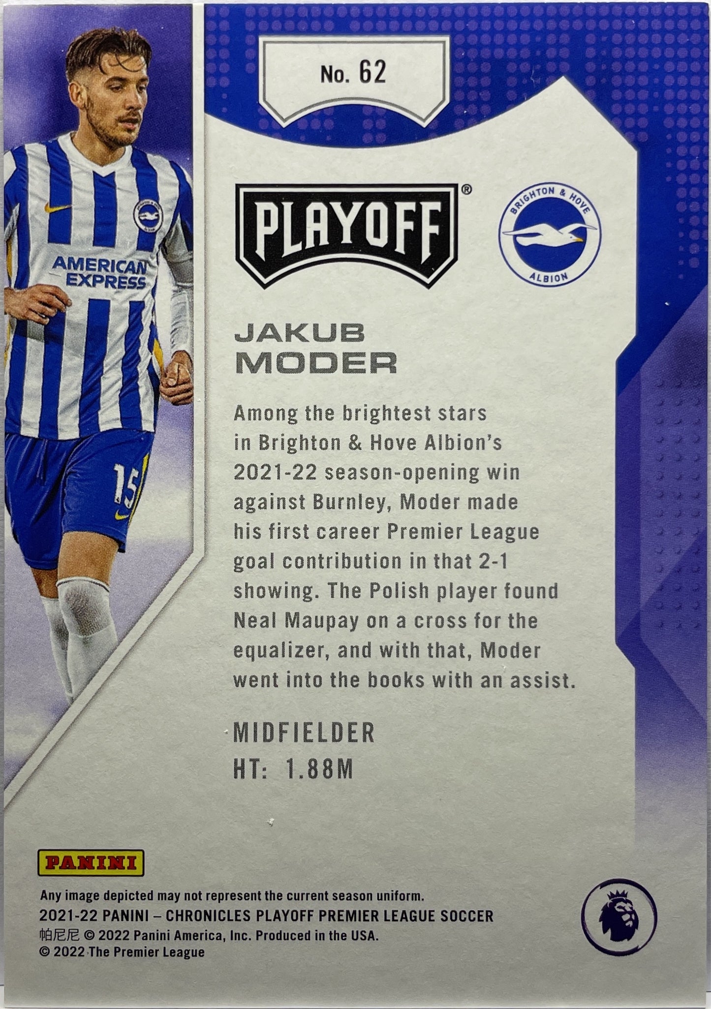 Jakub Moder 15/99 Rookie Playoff Blue Chronicles 2021/22