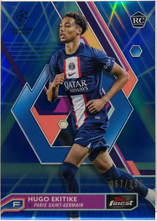 Hugo Ekitike 67/250 Rookie Blue Topps Finest UCC 2022/23