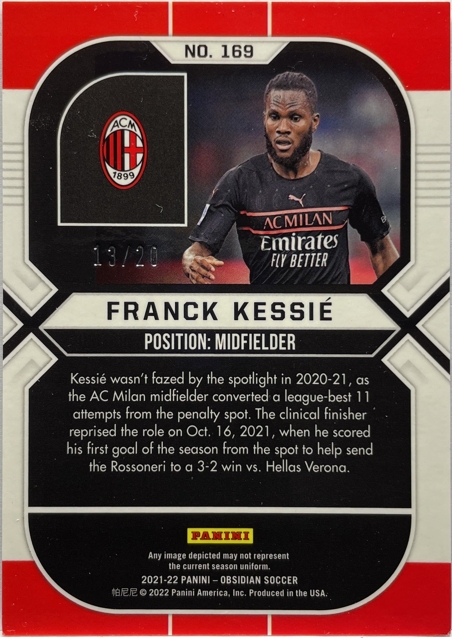 Franck Kessie 13/20 Electric Etch Blue Obsidian 2021/22