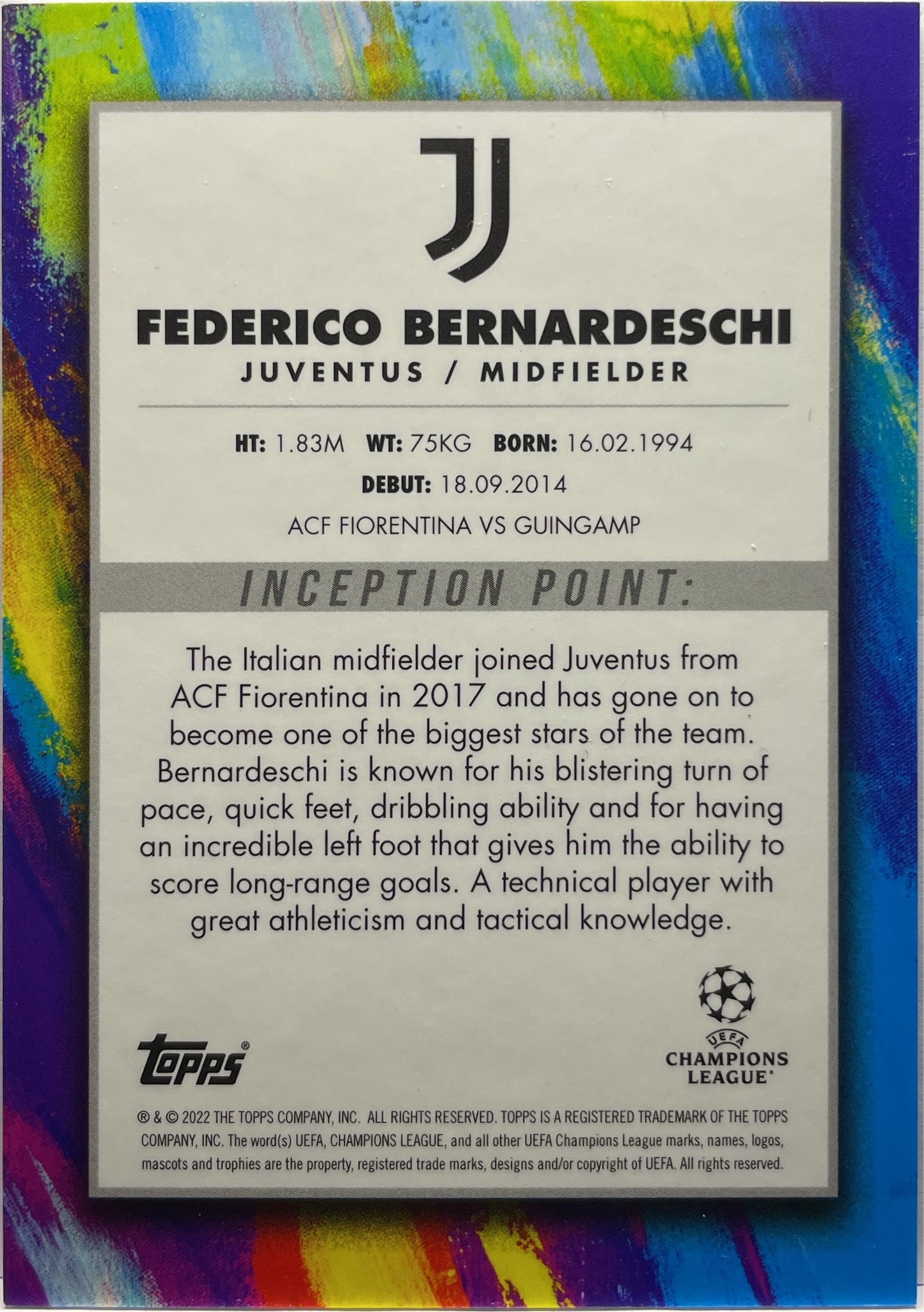 Federico Bernardeschi Star Quality Topps Inceptions 2021/22