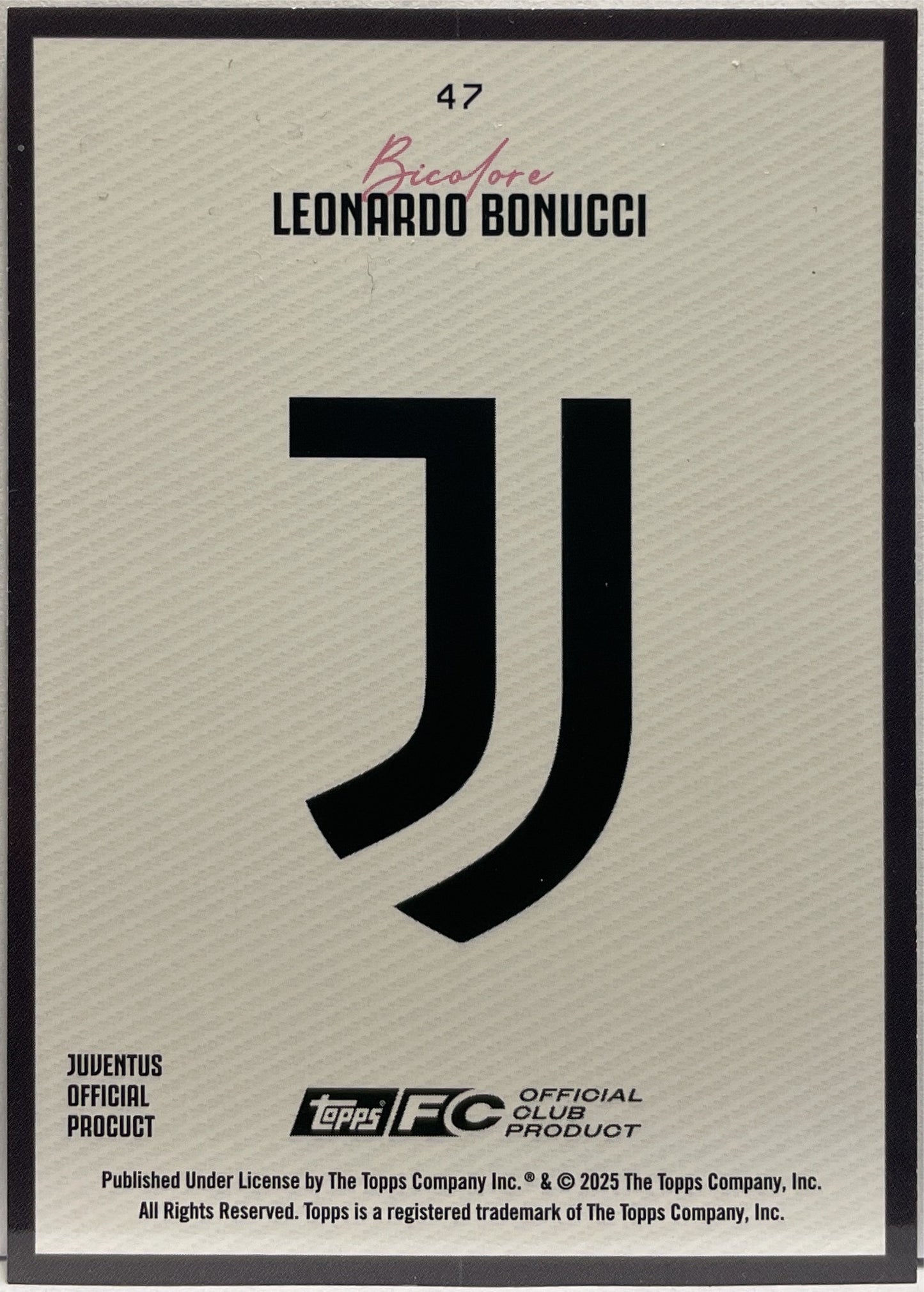 Leonardo Bonucci 1/25 Cracked Ice Orange Topps Juventus Set 2025/26