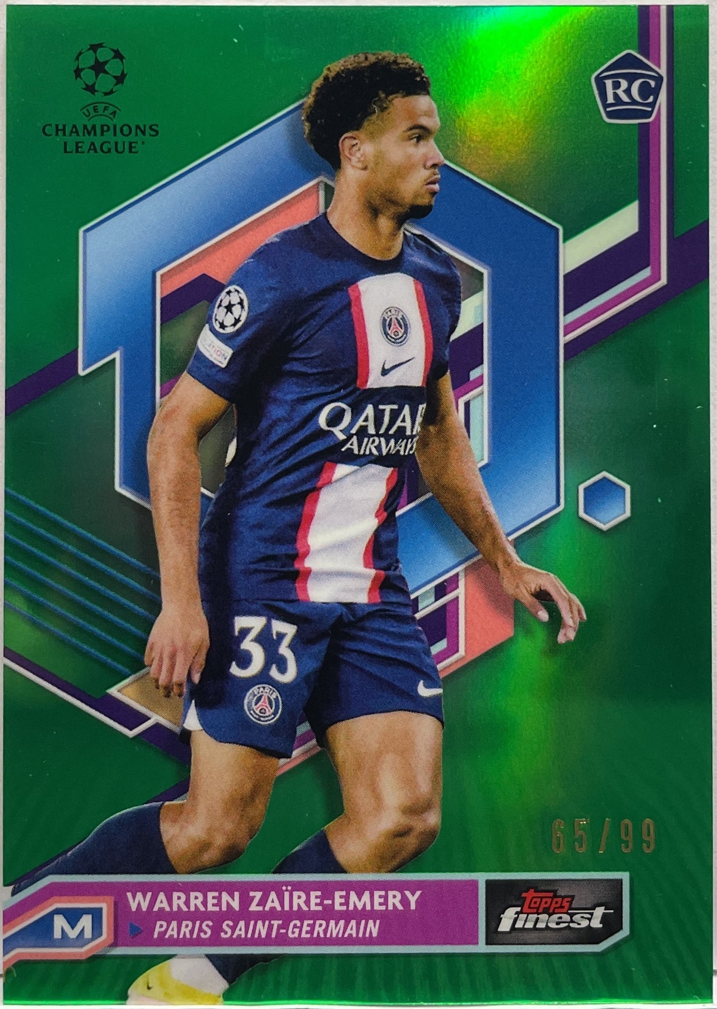 Warren Zaire Emery 65/99 Rookie Green Topps Finest UCC 2022/23