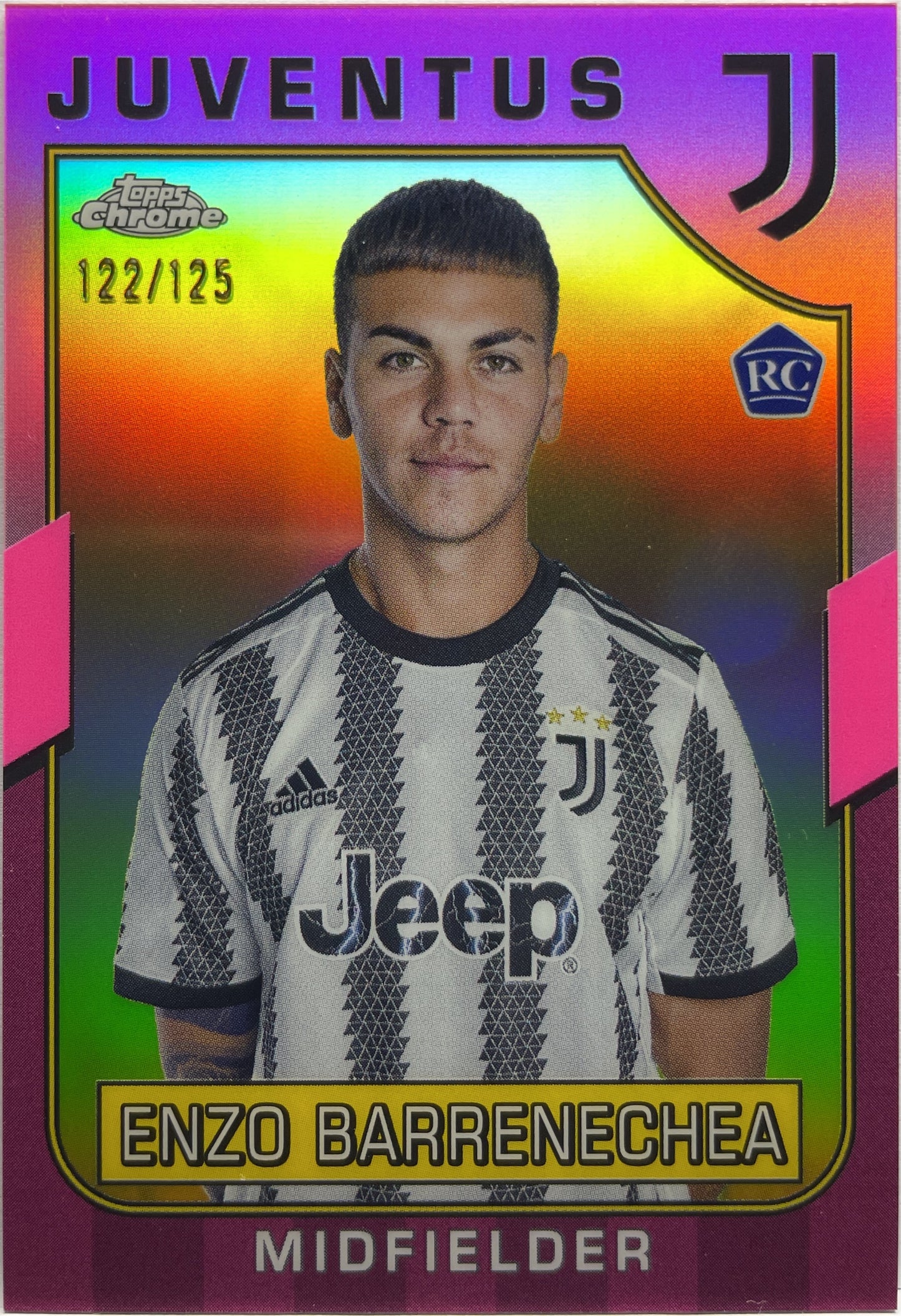 Enzo Barrenechea 122/125 Rookie Pink Topps Chrome Juventus 2022/23