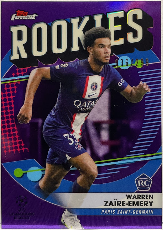 Warren Zaire Emery 36/299 Rookie Rookies Purple Topps Finest UCC 2022/23