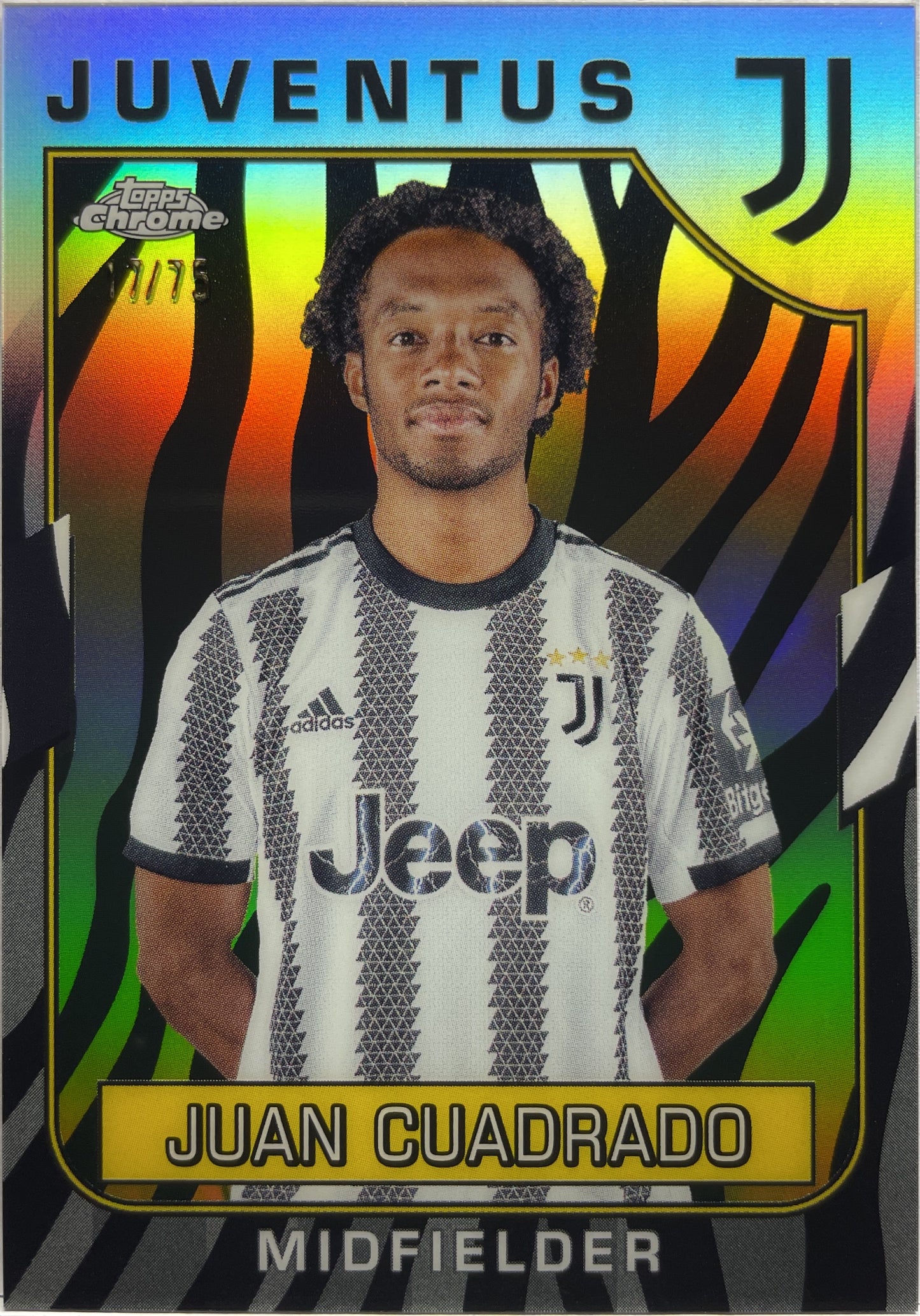 Juan Cuadrado 17/75 Zebra Topps Chrome Juventus 2022/23